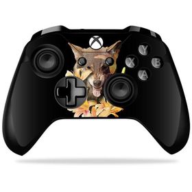 MightySkins Xbox One X Controller 用ビニールスキン「Wolfish Flowers」保護スキン 着脱簡単