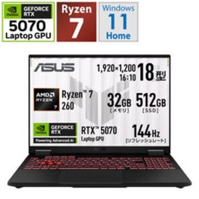 〔中古〕ASUS(エイスース) 〔展示品〕 TUF Gaming A18 FA808UP FA808UP-R7R5070 イェーガーグレー〔258-ud〕