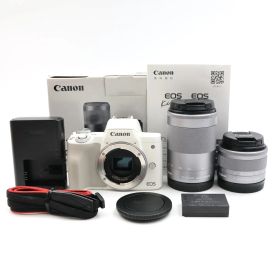 ■シャッター数13000枚！極上品■ Canon EOS Kiss M2 ダブルズームキット ホワイト ミラーレス一眼カメラ キヤノン