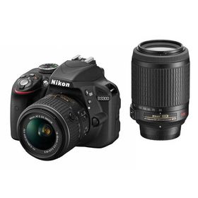 【中古】Nikon デジタル一眼レフカメラ D3300 ダブルズームキット ブラック D3300WZBK
