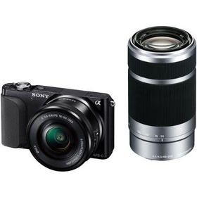中古 １年保証 美品 SONY NEX-3N ダブルズームレンズキット (PZ 16-50mm + E 55-210mm) ブラック [NEX-3NY]