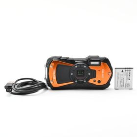 ＜良品＞ RICOH WG-80 ORANGE リコー本格防水デジタルカメラ 14m防水 (連続2時間) 1.6m耐衝撃 防塵 -10℃耐寒