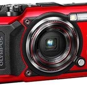 【中古】（非常に良い）OM SYSTEM/オリンパス OLYMPUS デジタルカメラ Tough TG-6 レッド 1200万画素CMOS F2.0 15m 防水 100kgf耐荷重 GPS 内蔵Wi-Fi TG-6RED