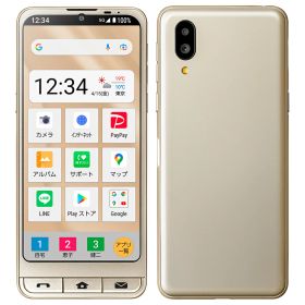 【中古】Aランク【目立った傷や汚れなし】SIMフリー a201SH SHARP シンプルスマホ6 シャンパンゴールド 本体のみ 64GB 利用制限〇(白ロム) 送料無料