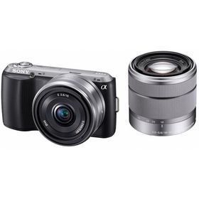 【中古】SONY ミラーレス一眼 α NEX-C3 ダブルレンズキット E 16mm F2.8+E 18-55mm F3.5-5.6 OSS付属 ブラ