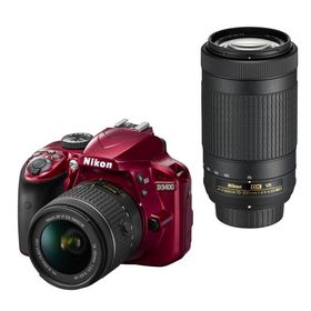 Nikon D3400 ダブルズームキット レッド 良品 動作確認済み 1ヶ月保証付 初心者向け
