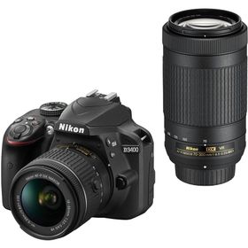 ニコン デジタル一眼 Nikon D3400 ダブルズームキット ブラック 中古 Bluetooth搭載 新品SDカード付き 届いてすぐに使える