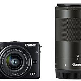 【中古】Canon ミラーレス一眼カメラ EOS M3 ダブルズームキットブラック EF-M15-45mm F3.5-6.3 IS STM EF-M55-200mm F4.5-6.3 IS STM EOSM3BK-WZK2