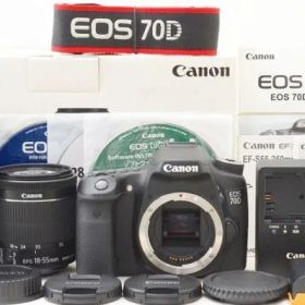 ☆極上美品☆ Canon キャノン EOS 70D ダブルズームキット 元箱 付属品 Shot数 僅か 1,800枚前後！ ♯26060807