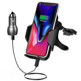 【新品】 QI ワイヤレス 車載急速充電器 車載ホルダー 10W 2A 360度回転 吸盤式&吹き出し口式両用 過充電防止機能 対応機種Galaxy Note8 Note5 S8+ S8 S7 Edge S7 S6 Edge+ iPhone 8 / 8 P 1