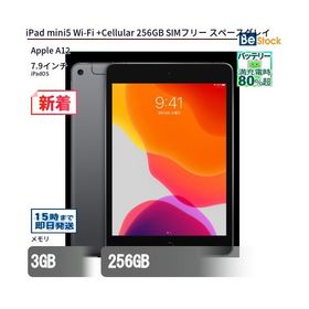 中古 タブレット iPad mini5 Wi-Fi +Cellular 256GB SIMフリー スペースグレイ 本体 7.9インチ iPadOS Apple アップル 6ヶ月保証