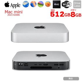 【中古パソコン】Apple Mac mini MMFK3J/A A2686 M2 2023 小型デスク 選べるOS [Apple M2 8コア メモリ8GB SSD512GB 無線 BT シルバー ]：美品