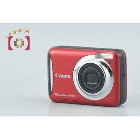 【中古】Canon キヤノン PowerShot A495 レッド コンパクトデジタルカメラ
