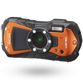【中古】RICOH WG-80 ORANGE リコー本格防水デジタルカメラ 14m防水 (連続2時間) 1.6m耐衝撃 防塵 -10℃耐寒 アウトドア