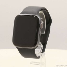 (中古)Apple Apple Watch Series 4 GPS + Cellular 44mm スペースグレイアルミニウムケース ブラックスポーツバンド(247-ud)