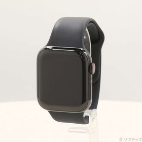 (中古)Apple Apple Watch Series 4 GPS + Cellular 44mm スペースブラックステンレススチールケース ブラックスポーツバンド(247-ud)