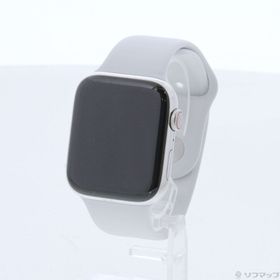 (中古)Apple Apple Watch Series 4 GPS + Cellular 44mm ステンレススチールケース ホワイトスポーツバンド(247-ud)