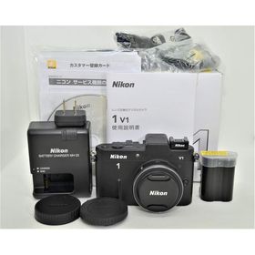 【中古】Nikon ミラーレス一眼カメラ Nikon 1 (ニコンワン) V1 (ブイワン) 薄型レンズキット ブラックN1 V1ULK BK