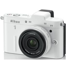 【中古】Nikon ミラーレス一眼カメラ Nikon 1 (ニコンワン) V1 (ブイワン) 薄型レンズキット ホワイトN1 V1ULK WH