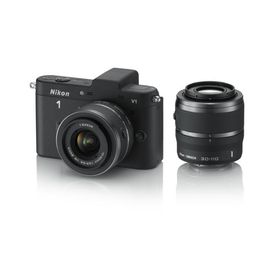 【中古】Nikon ミラーレス一眼カメラ Nikon 1 (ニコンワン) V1 (ブイワン) ダブルズームキット ブラック N1 V1WZ BK