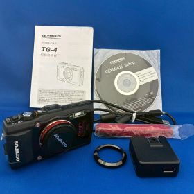 美品 OLYMPUS デジタルカメラ STYLUS TG-4 Tough ブラック 1600万画素CMOS F2.0 15m 防水 100kgf耐荷重 GPS+電子コンパス&内蔵Wi-Fi