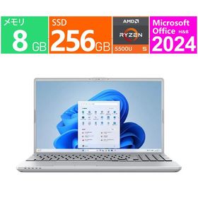 富士通 ノートパソコン 15.6 型 FMV LIFEBOOK AH450/JA FMVA450JSA [ファインシルバー] AMD Ryzen 5 5500U メモリ：8GB SSD：256GB Win11 Office付き 展示品