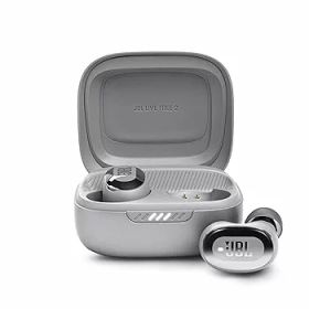 【中古】(非常に良い)JBL LIVE FREE 2 ワイヤレスイヤホン bluetooth マルチポイント/ハイブリッド ノイズキャンセリング/IPX5/ワイヤレス充電対応/シルバー/ JBLLIVE