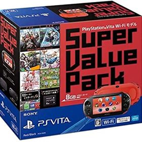 【中古】「非常に良い」PlayStation Vita Super Value Pack Wi-Fiモデル レッド/ブラック（メーカー生産終了）