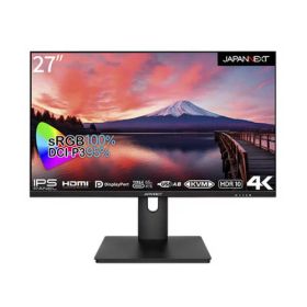 JAPANNEXT JNIPS273UHDRC65W 27型 4K液晶モニター IPSパネル搭載 ノングレア ブラック