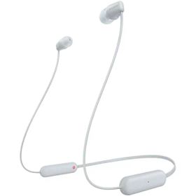ソニー ワイヤレスイヤホン WI-C100:Bluetooth対応/25時間スタミナ/IPX4防滴/DSEE搭載 ホワイト WI-C100 WZ