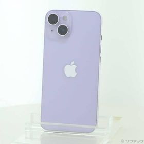 〔中古〕Apple(アップル) iPhone14 128GB パープル MPUY3J／A SIMフリー〔258-ud〕