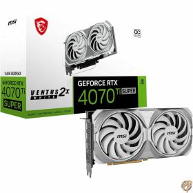 MSI Gaming RTX 4070 Ti Super 16G Ventus 2X ホワイト OC グラフィックスカード (NVIDIA Super、256ビット、エクストリームクロック:2655MHz、16GB GDRR6X 21Gbps、HDMI/DP、Ada Lovelace Architecture)