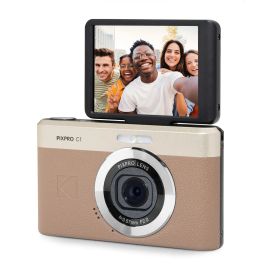 KODAK Pixpro C1–超コンパクトデジタルカメラ|13MP BSI CMOS、4倍ズーム、2.8インチLCDスクリーン、LEDフラッシュ–茶色 [クリ]