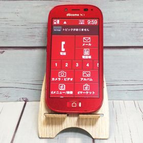 docomo 富士通 F-06F らくらくスマートフォン3 レッド 本体 白ロム B409585
