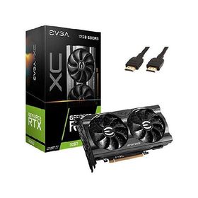 【並行輸入品】 EVGA GeForce RTX 3060 XC Gaming 12GB GDDR6 12G-P5-3657-KR メタルバックプレート デュアルファン HDMIケーブルバンドル