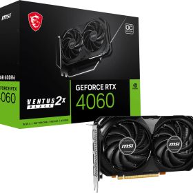 MSI GeForce RTX 4060 VENTUS 2X BLACK 8G OC グラフィックスボード VD8560 [1)RTX4060 VENTUS メモリ8GB]