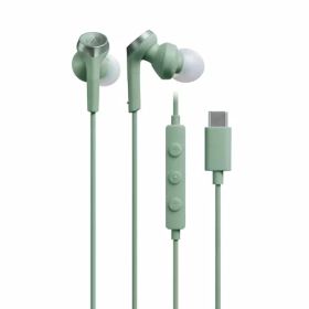 オーディオテクニカ ATH-CKS330C GRイヤホン 有線 1.2m マイク付き USB Type-C 重低音 カナル型 PC Window
