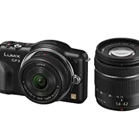 【中古-非常に良い】パナソニック ミラーレス一眼カメラ LUMIX GF3 ダブルレンズキット エスプリブラック DMC-GF3W-K