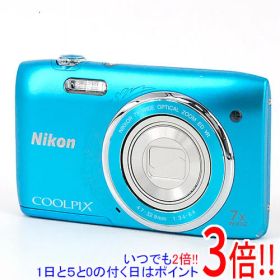 【中古】Nikon製 デジカメ COOLPIX S3500 ブルー/2005万画素 本体いたみ