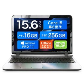 【整備済み品】HP probook 450G3 15.6インチノートPC Core i5 6200U 第6世代 16GB 高速SSD 256GB SSD MS offce2021 Windows11 pro