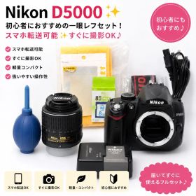 【初心者おすすめ】Nikon D5000 レンズセット スマホ転送OK 付属品付