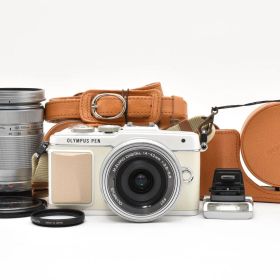 ■ 美品 ■ オリンパス OLYMPUS PEN Lite E-PL7 ホワイト ＋ 14-42mm F3.5-5.6 ＋ 40-150mm F4-5.6 + FL-LM1 《動作確認済》#A1371