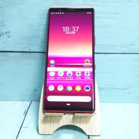 au Xperia5 SOV41 レッド 本体 白ロム SIMロック解除済み SIMフリー 美品 018998
