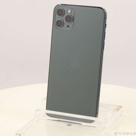 (中古)Apple iPhone11 Pro Max 256GB ミッドナイトグリーン MWHM2J/A SoftBank(258-ud)