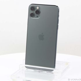 (中古)Apple iPhone11 Pro Max 256GB ミッドナイトグリーン MWHM2J/A SoftBank(258-ud)