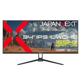 JAPANNEXT ゲーミング液晶ディスプレイ34型/3440×1440/HDMI×1、DP×2/スピーカー有/2年保証 ブラック JN-IPS34G165UQ2 1点