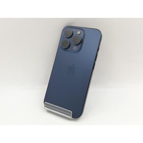 【中古】Apple docomo 【SIMフリー】 iPhone 15 Pro 256GB ブルーチタニウム MTUG3J/A【福岡筑紫】保証期間１ヶ月【ランクB】