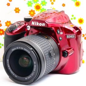 ニコン Nikon D3400 レッド☆高画質☆スマホ転送OK☆可愛い希少色