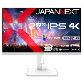 JAPANNEXT｜ジャパンネクスト 液晶ディスプレイ(27型/ IPS(ADS)/ 4K UHD 3840×2160/ 60Hz/ 14ms)(ホワイト) JN-IPS27U2-HSPC6-W 返品種別A