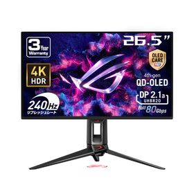 ASUS｜エイスース PG27UCDM ゲーミング液晶ディスプレイ(26.5型/OLED/4K UHD 3840×2160/240Hz/0.03ms)(ブラック)PGシリーズ[PG27UCDM]